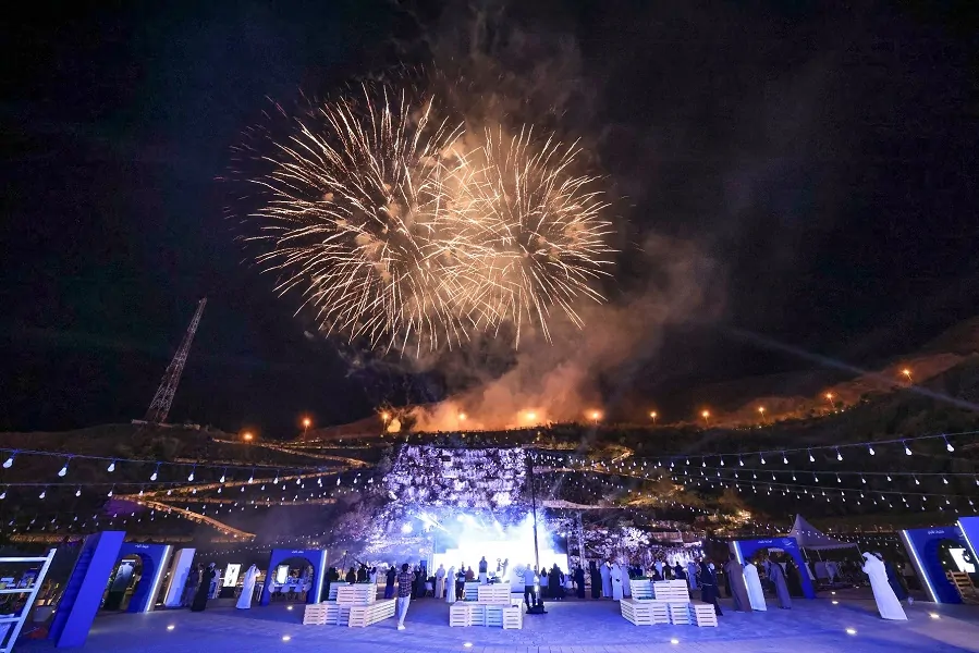 Crowd and main stage at a Sharjah city festival produced by Topaz Events